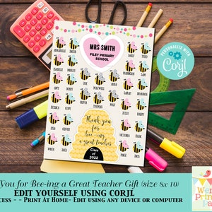 EDITIERBAR - Danke, dass Sie ein großartiges Lehrergeschenk sind, Corjl Edit, Sofortiger Download, PDF- und Jpeg-Vorlage - Details in der Auflistung /letzter Tag