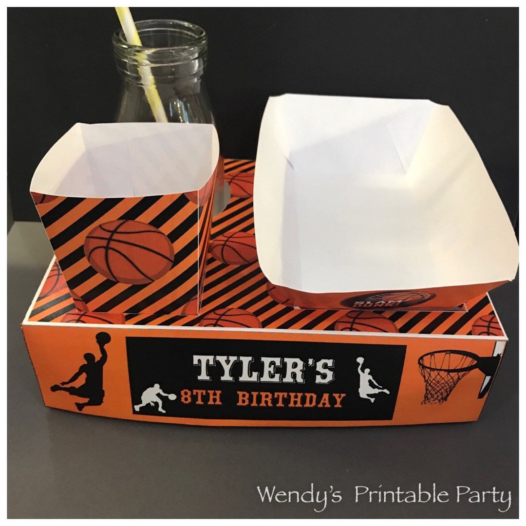 PDF Template Basketball Themed Party Food Lunch Box With - Etsy