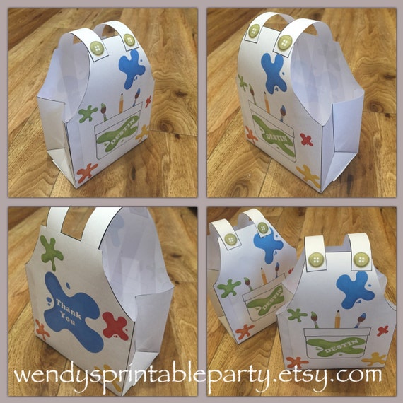 PDF template of the Personalized Artist Apron Treat Bag / Favor Bag