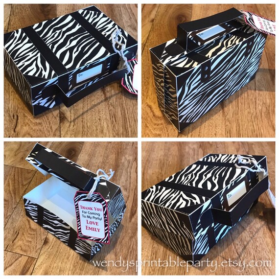 Download Pdf Template Zebra Print Suitcase Template W Personalized Etsy