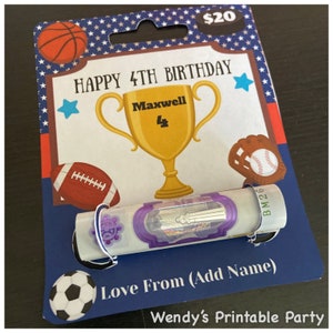 EDITABLE Sports Themed Money / Voucher Gift Card Template, Corjl Edit ...