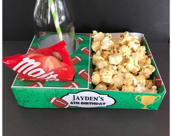 PDF template Small American football Themed Popcorn /Cinema Style Tray (Printable by you /DIY) - Dimensions/product details in description