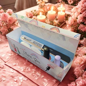 Coccolati / Scatola regalo personalizzata per spa per unghie / Scatola per bomboniere per manicure / Festa nuziale / Festa di compleanno / Pigiama party / Modello PDF