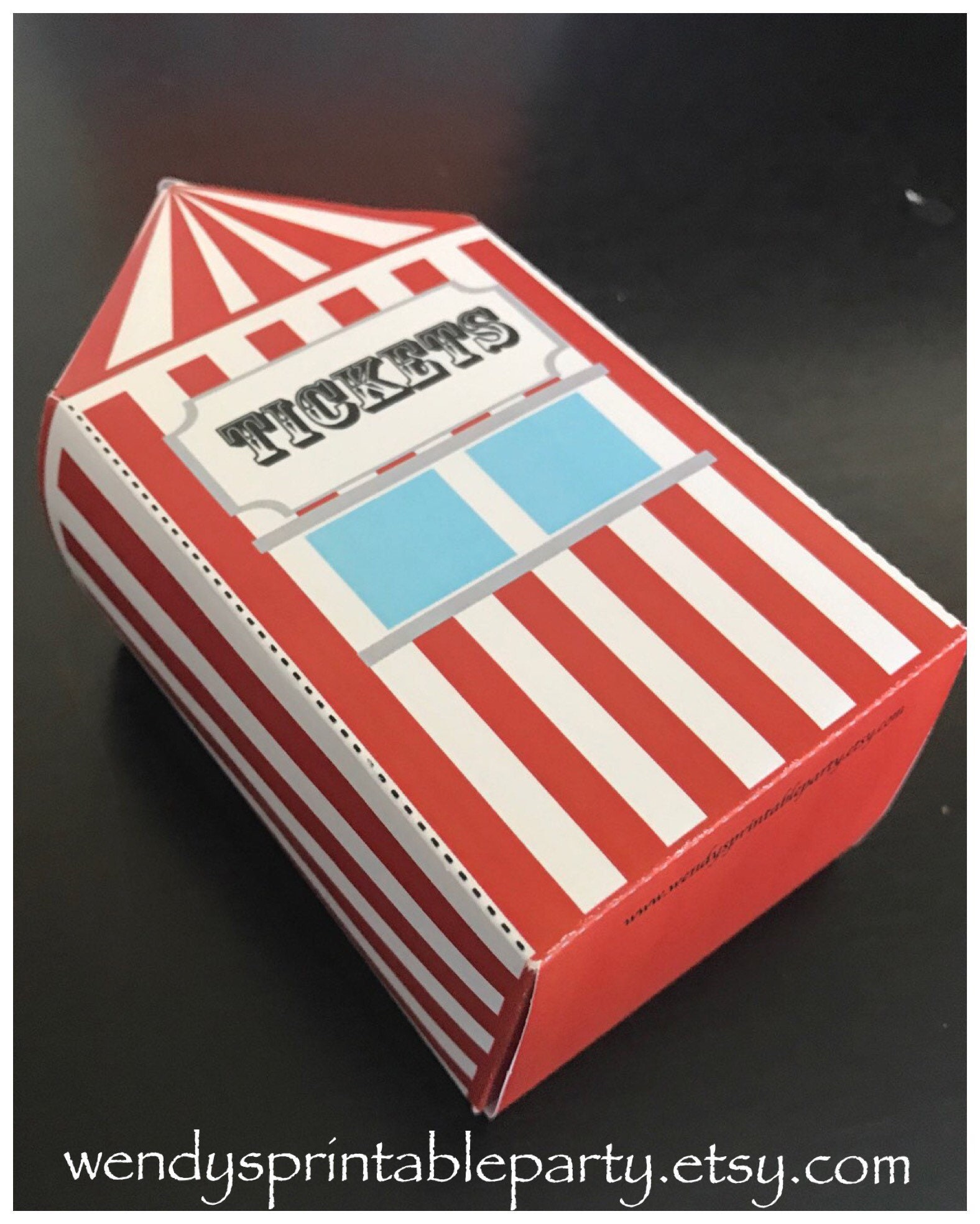 Printable Ticket Box Instant Download PDF Template Ticket Office Treat Box / Favor, DIY ...