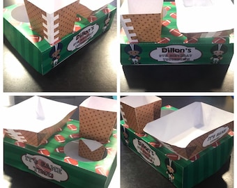 PDF template American football Themed Party Food Lunch Box w/ Hotdog Tray & Popcorn Box (Printable by you /DIY) product in description sport