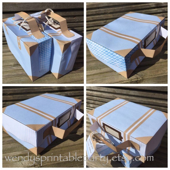 PDF Template Light Blue / Baby Blue Suitcase / Bag W/ - Etsy
