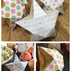 Twinkle Little Star Candy / Treat Box Over the moon, Gender Reveal, Two the Moon and Back, Starry Night - BOTH DESIGNS Instant Download PDF