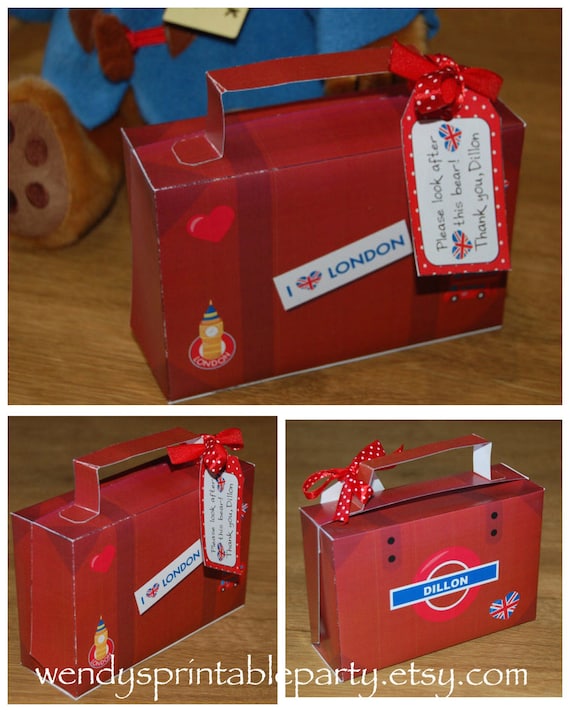 Download Pdf Template London Themed Suitcase Template With Personalized Etsy