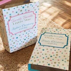 PDF template Personalised Twinkle Twinkle Little Star Book Treat Box  (Printable by You & DIY) both colours - baby shower christening party