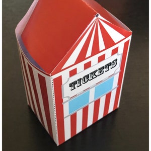 Instant download PDF template Ticket Office treat box / favor, DIY Printable By You size/ details in description Circus party / funfair image 1