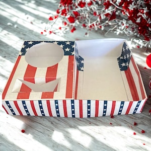 Descarga instantánea - Plantilla PDF de la bandera estadounidense / Bandeja de cine del 4 de julio (imprimible) - Día de los Caídos, Día de los Veteranos, Barbacoas en el jardín