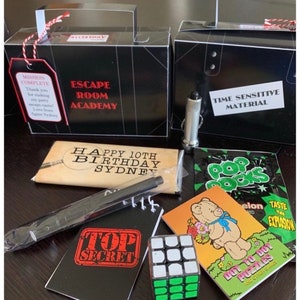 Modèle PDF valise à thème mission d'espionnage/agent secret avec étiquette cadeau personnalisée (à imprimer et à faire soi-même) jeux de mission, activité en classe