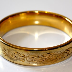 VINTAGE Bangle Bracelet, 14kygf refinished, 1950s Jewelry. CARLA Vintage Bangle,  Great condition