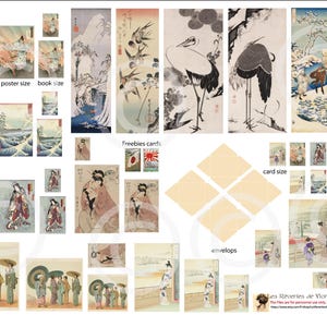 Fichier numérique de cartes, d'enveloppes & affiches miniatures victoriennes au 1/12ème sur le thème du Japon design 1