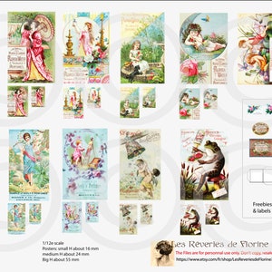 May include: A collection of vintage images featuring illustrations of fairies, angels, and other whimsical characters. The images are perfect for scrapbooking, card making, or other craft projects. The images are in various sizes and are printed on high-quality paper.