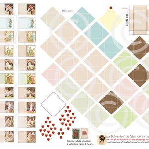 Fichier numérique de cartes et d'enveloppes miniatures victoriennes pour la St-Valentin  au 1/12ème design 2