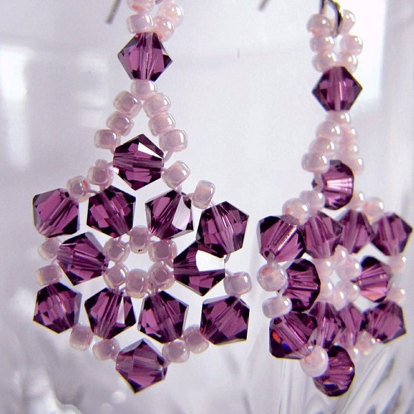 Purple Snowflakes Earrings