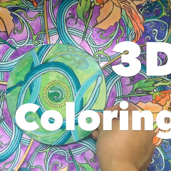 3D Giant Paper Flower Coloring Craft digital download + Video Tutorial