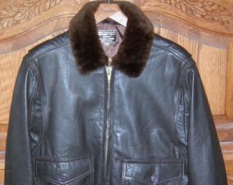 Vintage 60s US Navy G-1 Goatskin Leather Flight Jacket - Size 40