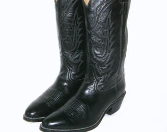 Vintage Tony Lama Style 2993 Western Cowboy Boots “Black” Tony Lama 2993 - Etsy main image 2