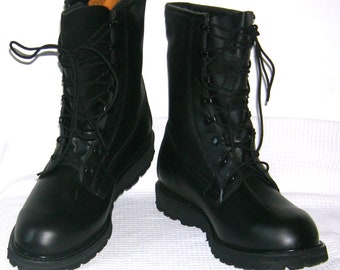 Vintage 1995 Men's Wolverine Black Leather Combat Boots Army