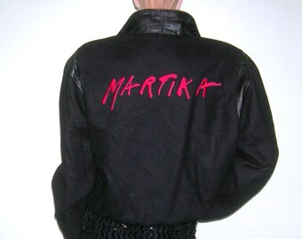 Vintage MARTIKA Owned Jacket/ 80s Pop Icon "MARTIKA"/ LP Designs Jacket/ 1988 Martika Album Release Famous Singer Wool Leather Bomber Jacket