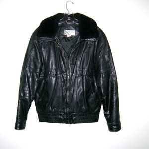 Vintage members only bomber jacket Europe craft black with