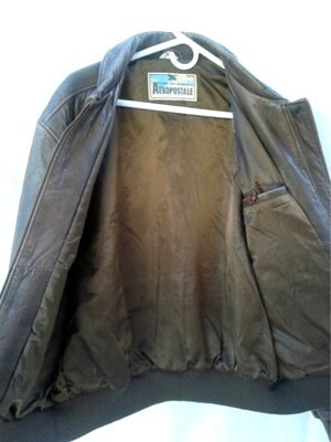 Vintage WWII A-2 BOMBER Jacket Leather Aeropostale Aviator Jacket