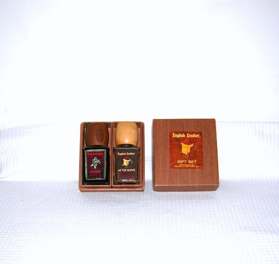 Vintage English Leather Cologne 4 oz with Wooden Box 95% Full