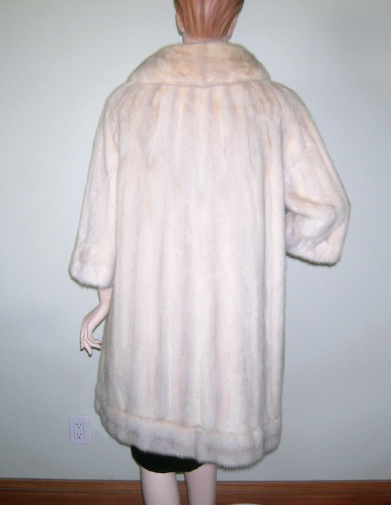 Vintage Luxurious CERULEAN Mink Coat/ Wide Shawl … - image 2