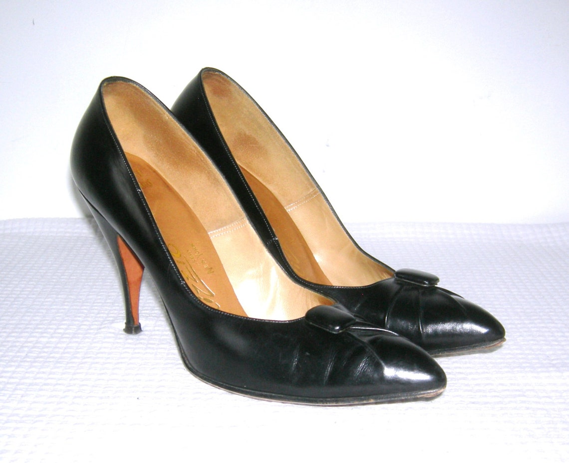 Vintage 1950s 1960s PALIZZIO New York Marilyn Black Leather | Etsy