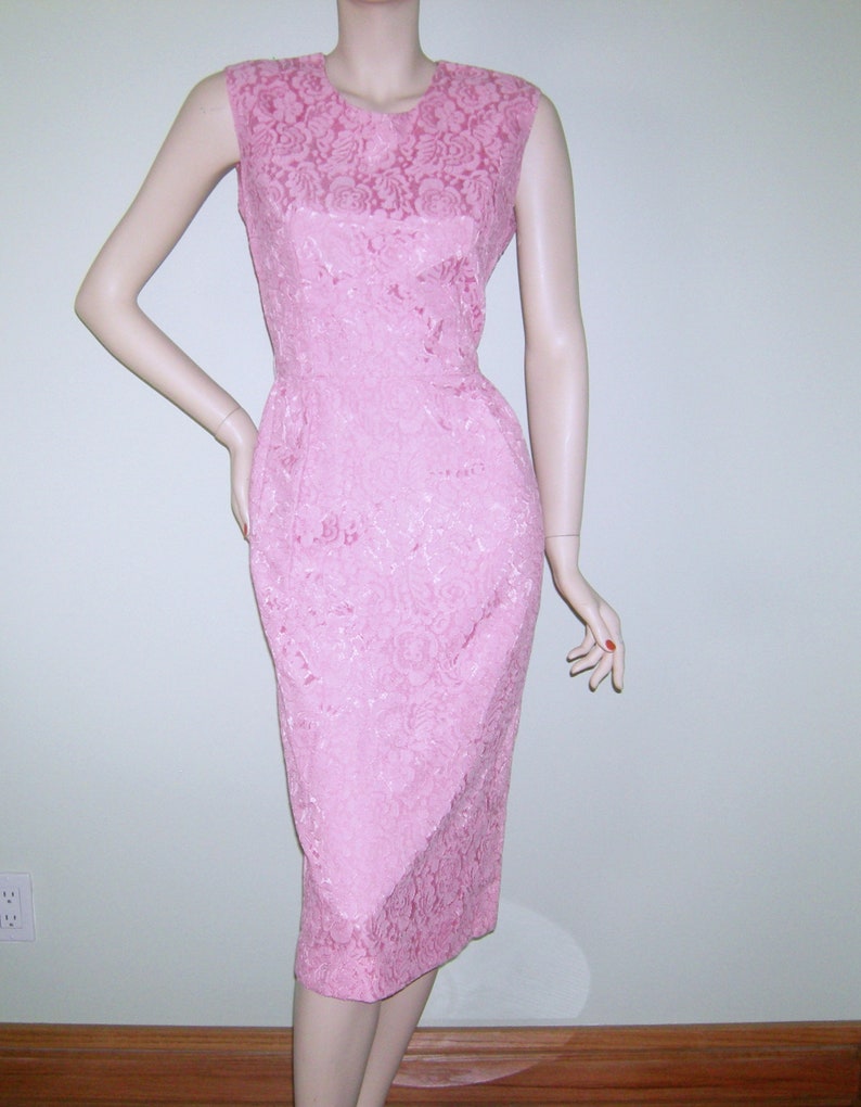 Vintage 1950s 1960s Pink Lace Hollywood Starlet Mod Hourglass Bombshell ...