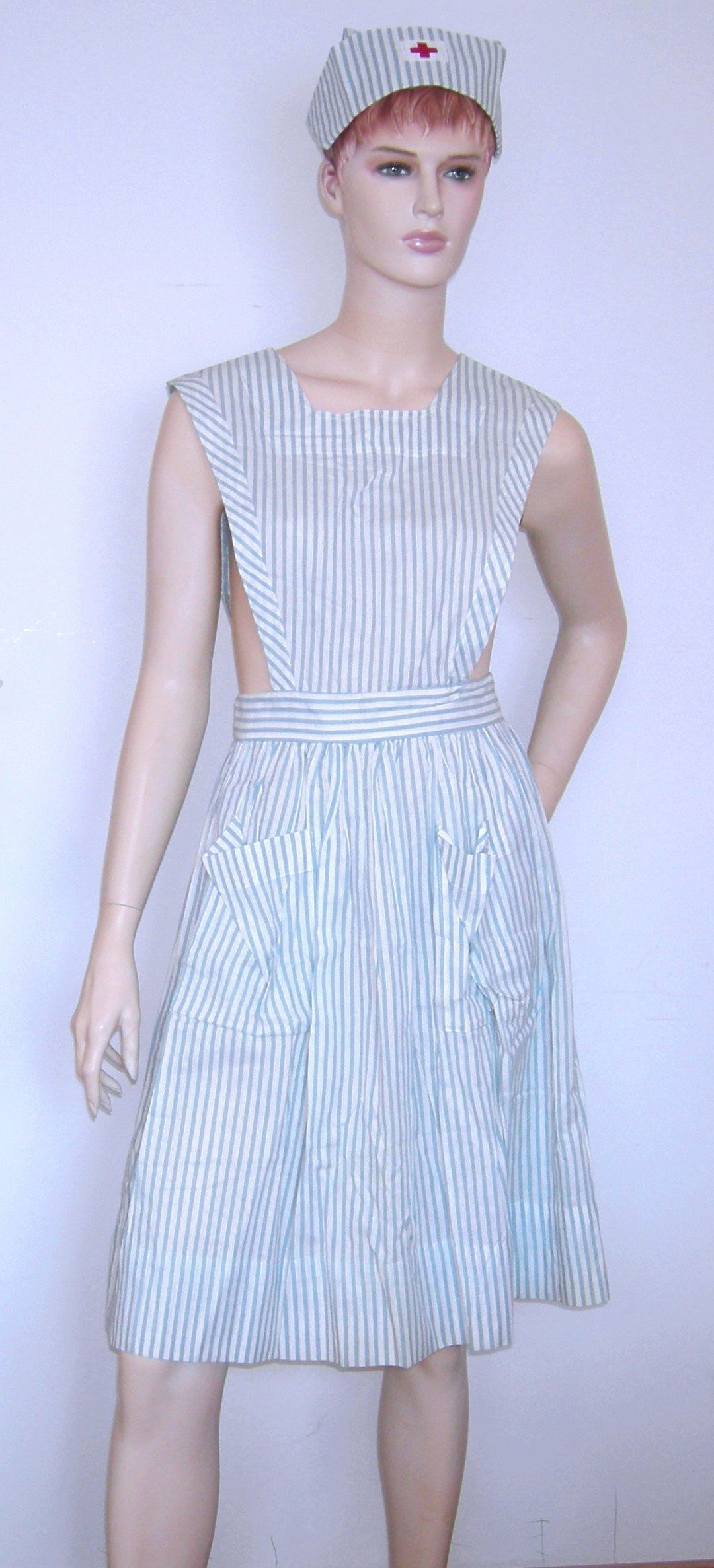 40s WWII Vintage RED CROSS Uniform Candy Striper Volunteer