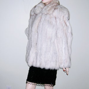 Vintage Evan's Fox Fur Coat NORWEGIAN Blue Fox Jacket Real Genuine Arctic White Fur Evans Fur Salon Robinsons Women's Gorgeous Rare image 4