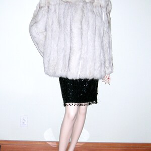 Vintage Evan's Fox Fur Coat NORWEGIAN Blue Fox Jacket Real Genuine Arctic White Fur Evans Fur Salon Robinsons Women's Gorgeous Rare image 8