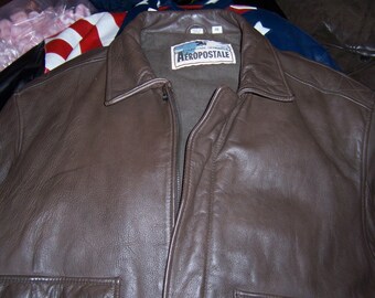 Veste En Cuir Aviateur A2 US Wings - Taille M Marron - Style Bombardier Indiana Jones - Occasion Très Bon État