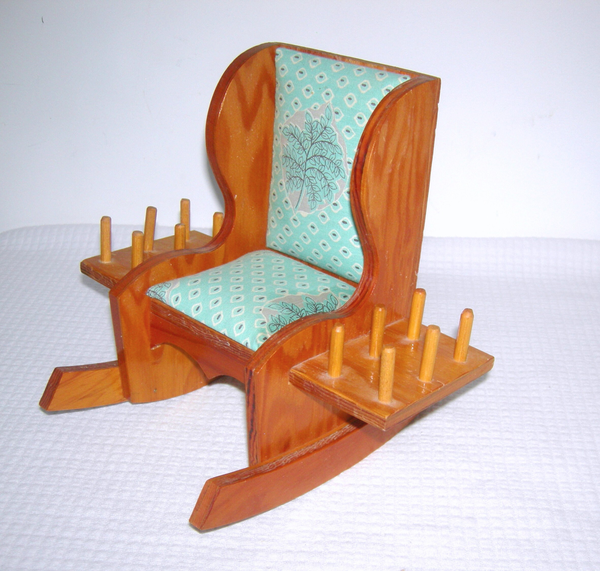Handmade Vintage Sewing Rocking Chair Caddy Wooden Rocking Chair Pin