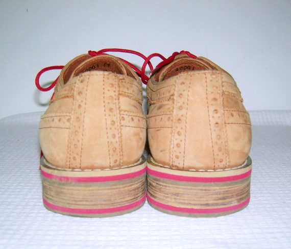 Vintage J.D. FISK Shoes/ Oxford/ Wingtips/ Brown/ Red  display picture 2