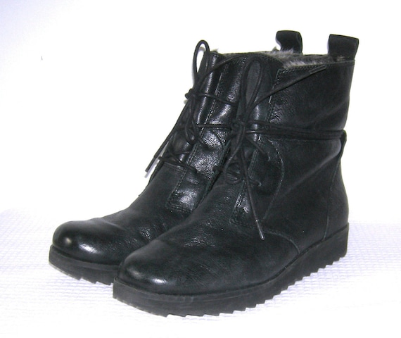 clarks black lace up boots