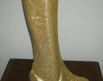 Vintage 60s GOLD Go-go Space Age MOD Mad Men Lurex Glittering