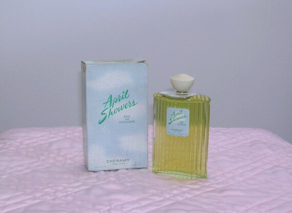Vintage 50s 60s April Showers CHERAMY 4 Oz Cologne Bottle Bakelite