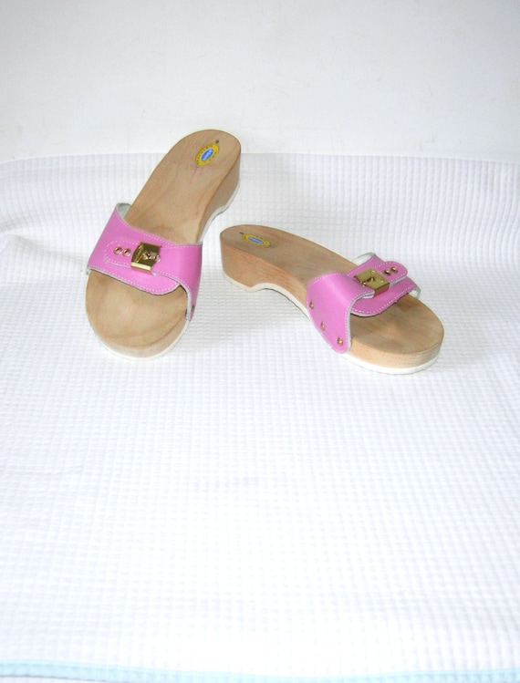 Rare Vintage 70s Dr Scholl's Wood Exercise Sandal… - image 2