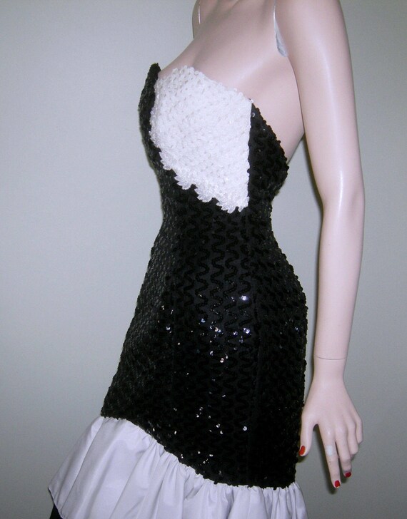 Vintage 1950s Couture Dress/ Sequined/ MERMAID Dr… - image 9