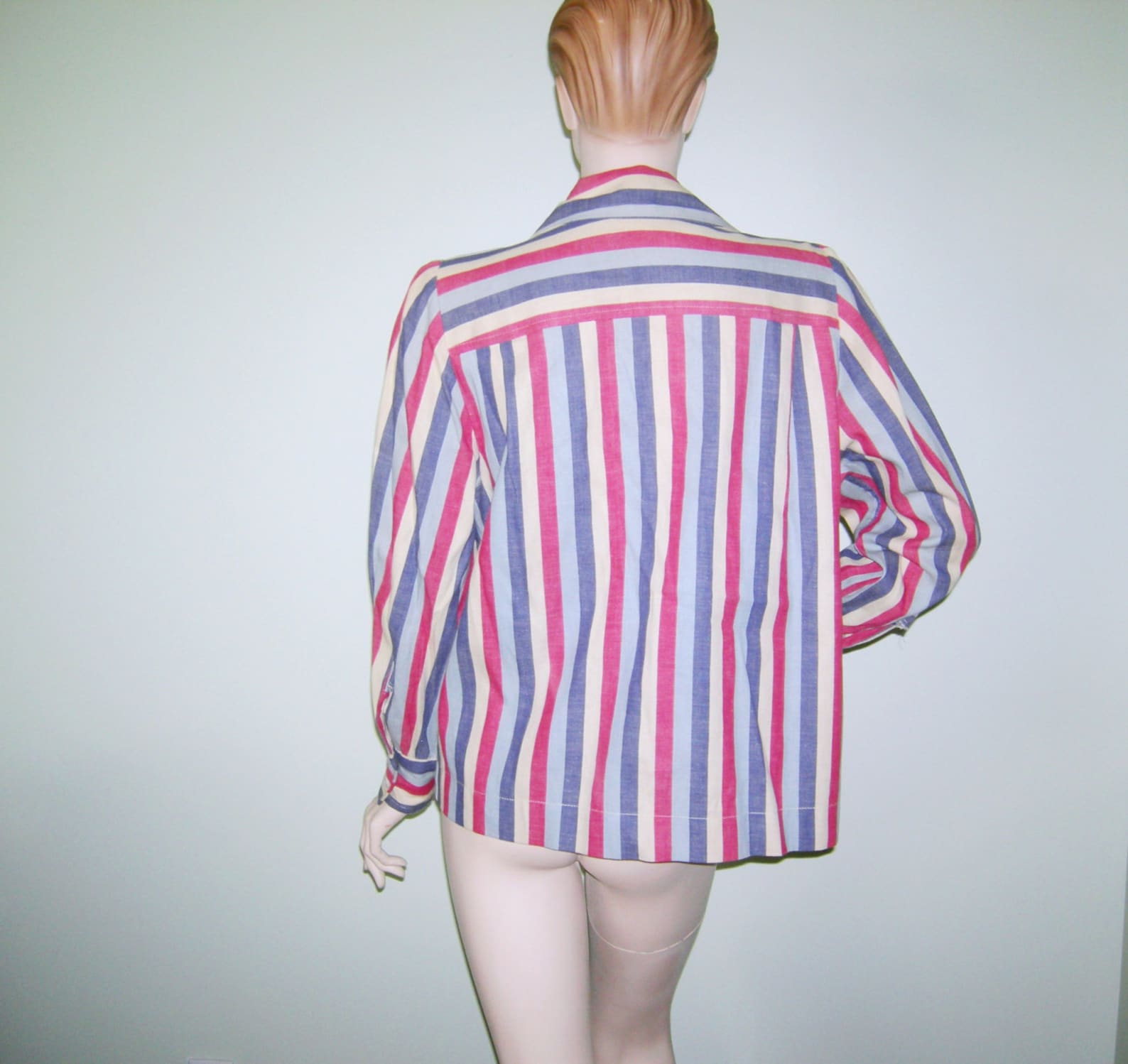 VTG LEE 101 SALT & PEPPER CHAMBRAY 4 POCKET CHORE JACKET SHIRT USA WORKWEAR S 36