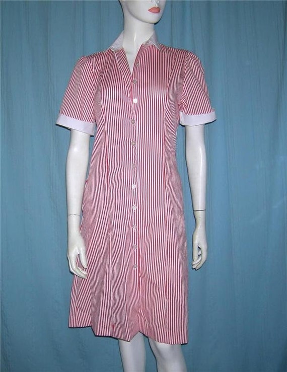 Vintage Candy Striper Bombshell Pinup VLV Striped Uniform Nurse Maid  Waitress Red White Stripe Dress Steampunk Victorian Mad Men Mod Size XS -  Etsy