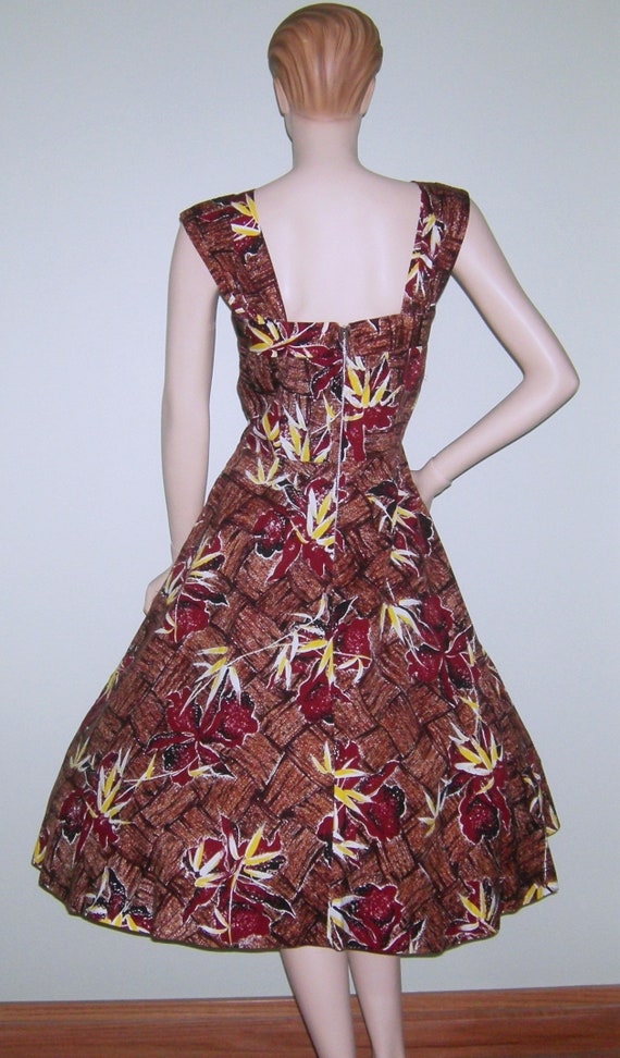 Vintage 50s Hawaiian Dress Bolero SURFRIDERS Bomb… - image 10