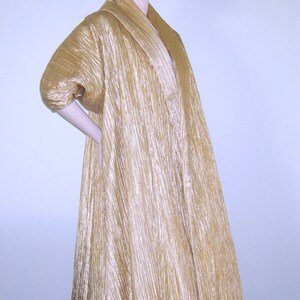 Vintage 50s Ceil Chapman Coat Haute Couture Gold Lurex Tree Bark Taffeta Trapeze Opera Coat Rare Grace Kelly image 6