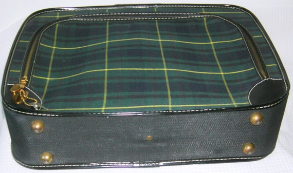 Vintage 1960s PLAID Suitcase Carry On Overnight B… - image 9