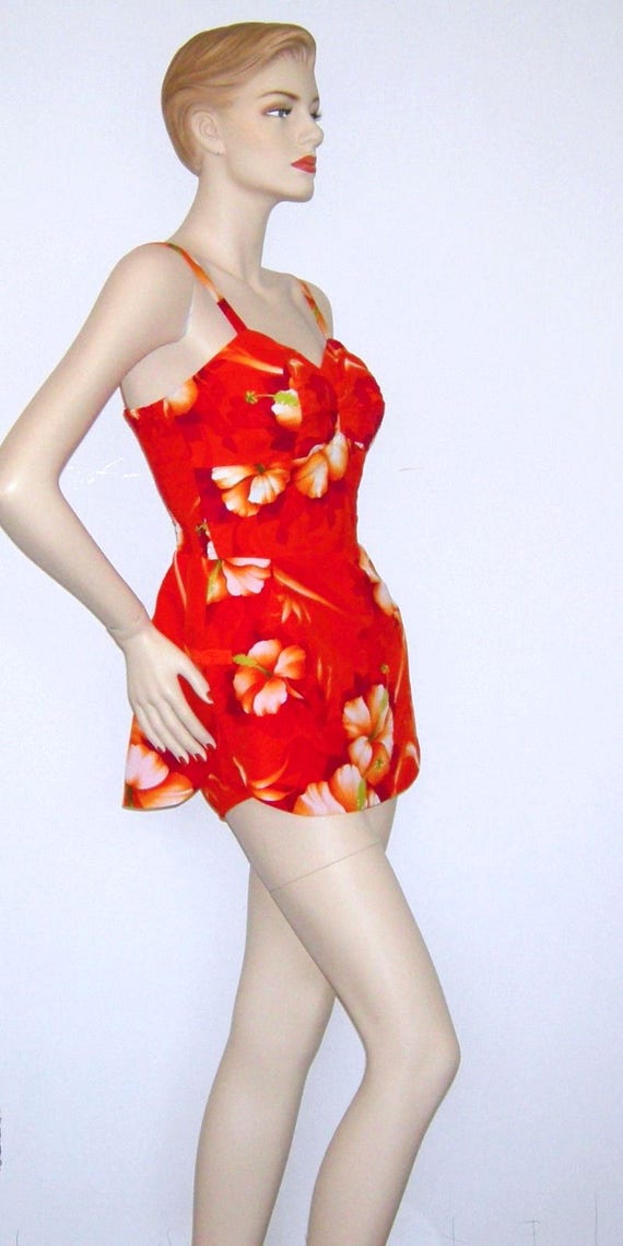 Vintage 1950s Swimsuit/ 1960s Hawaiian Bathingsui… - image 3