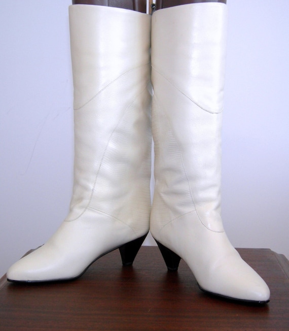 white 80s boots